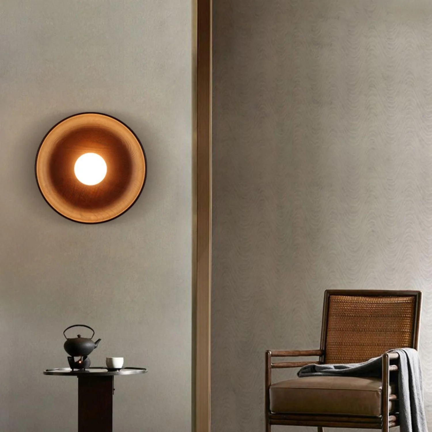 Cumirisra Modern Minimalist Glass Wood Wall Lamp - Image 7