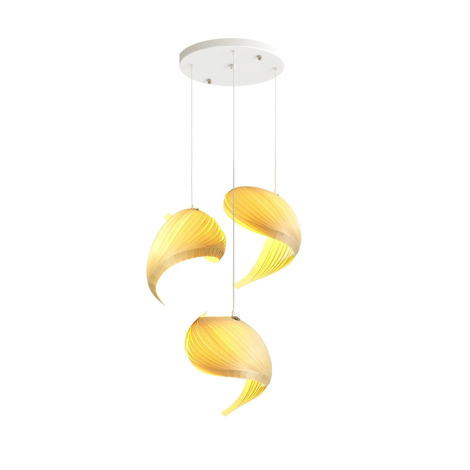 Cumiror Postmodern Luxury Shell Wood Wood Pendant Light - Image 15