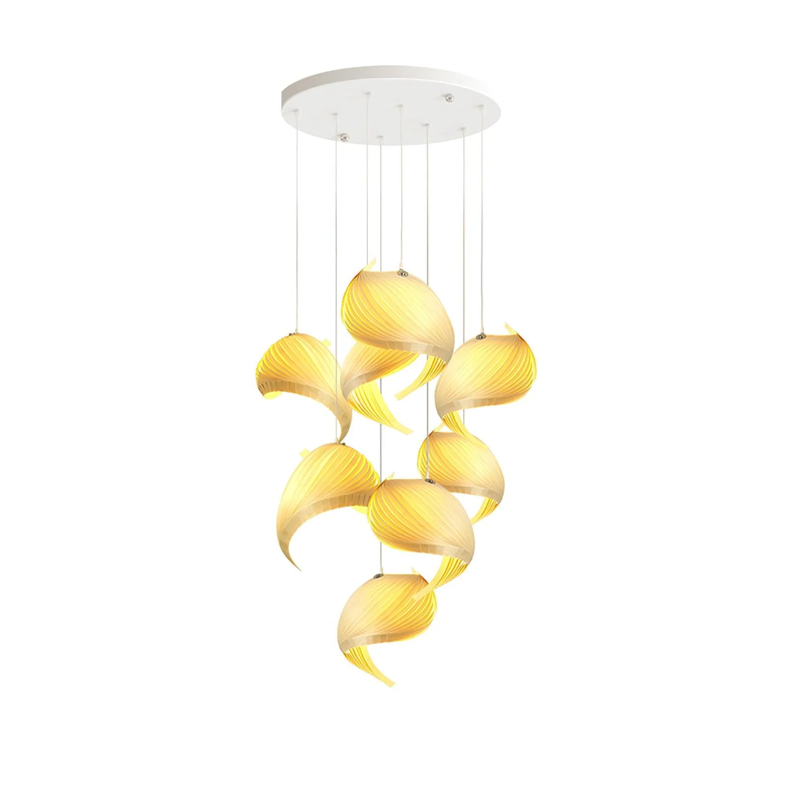 Cumiror Postmodern Luxury Shell Wood Wood Pendant Light - Image 2
