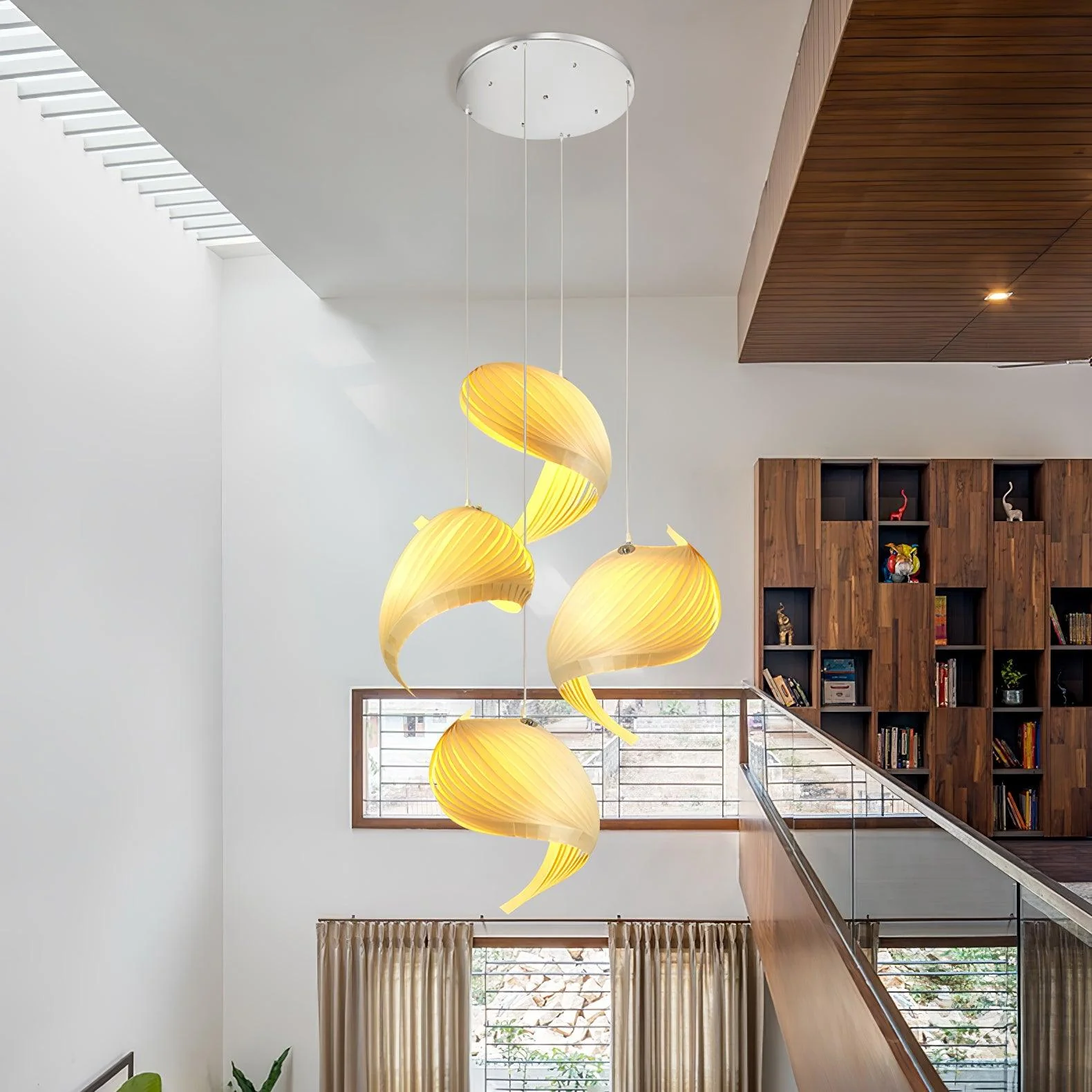 Cumiror Postmodern Luxury Shell Wood Wood Pendant Light - Image 26