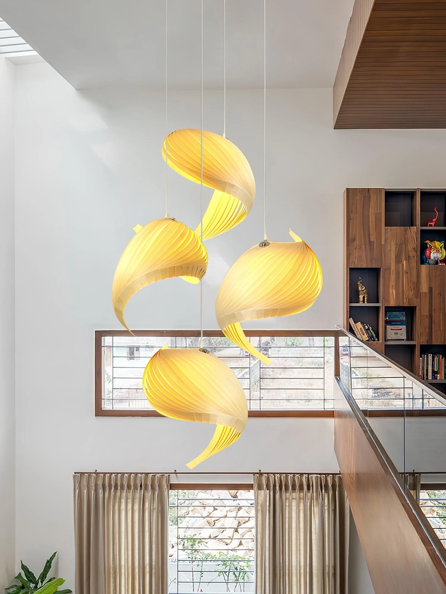Cumiror Postmodern Luxury Shell Wood Wood Pendant Light - Image 29