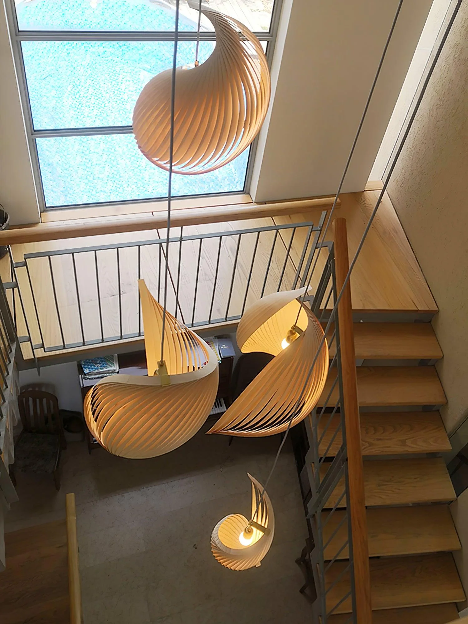 Cumiror Postmodern Luxury Shell Wood Wood Pendant Light - Image 30