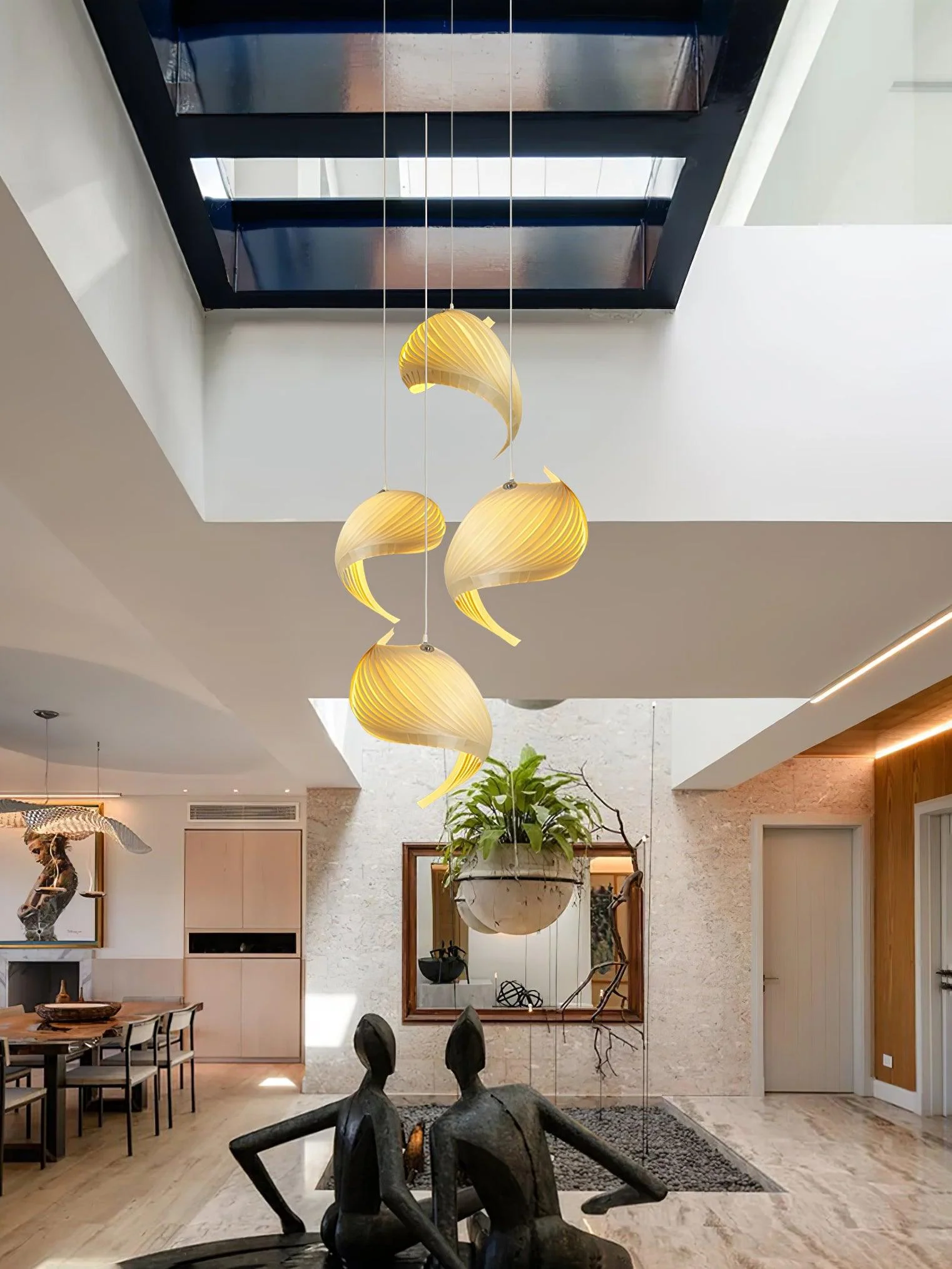Cumiror Postmodern Luxury Shell Wood Wood Pendant Light - Image 33