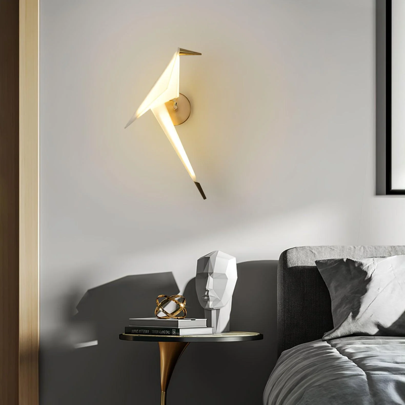Cunorara Nordic Art Paper Crane Wall Lamp - Image 14