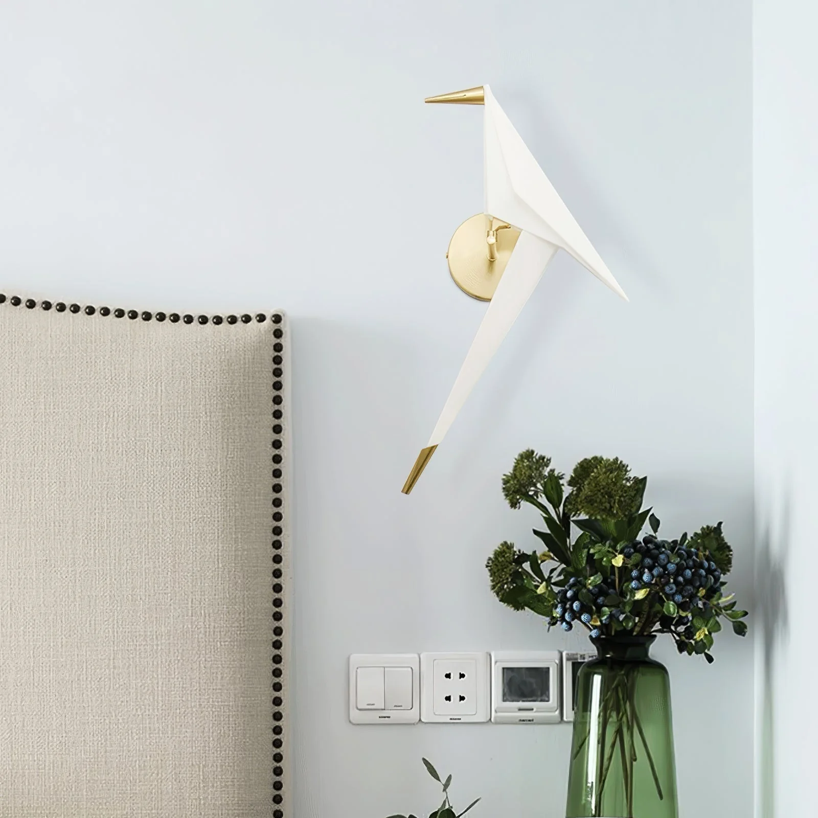 Cunorara Nordic Art Paper Crane Wall Lamp - Image 17