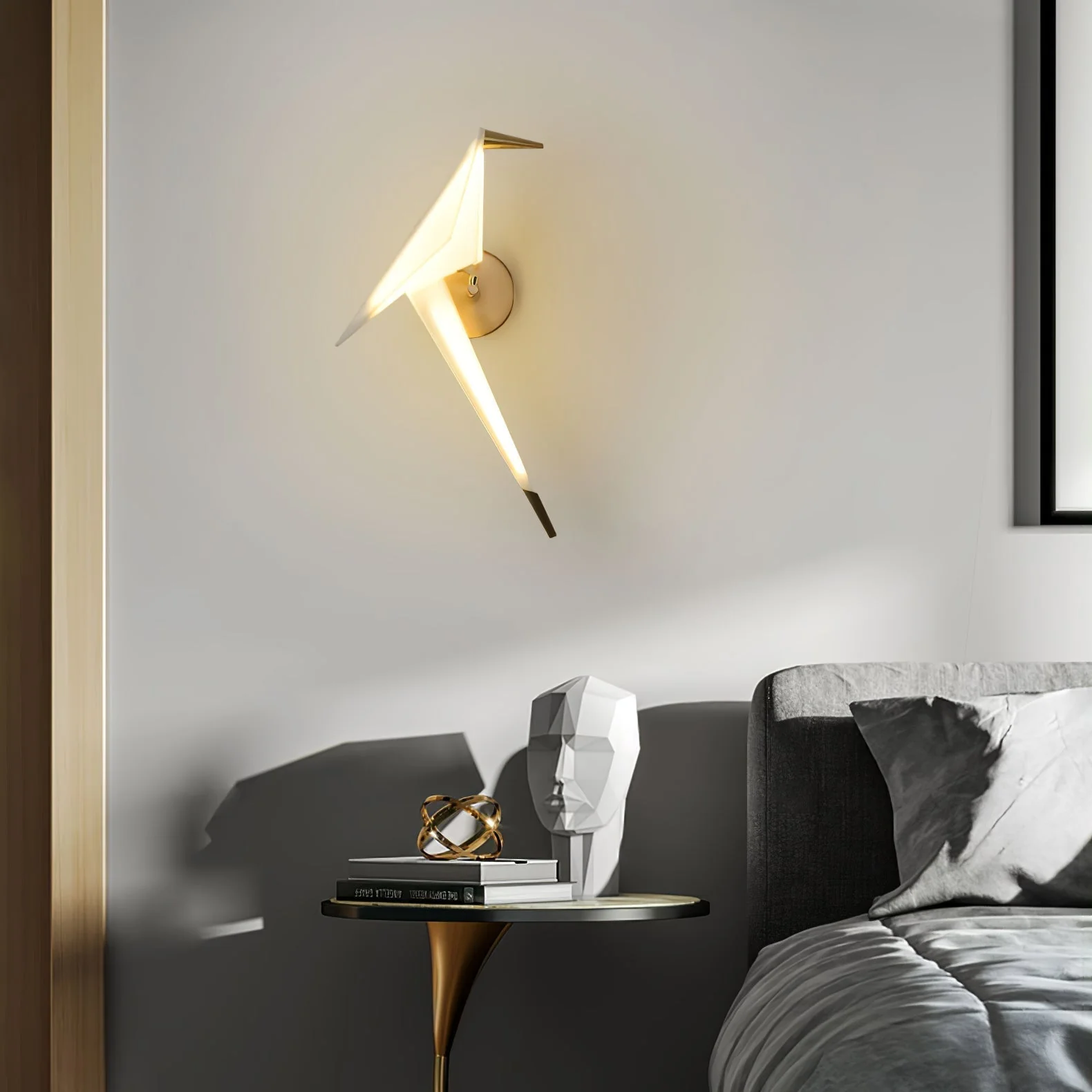 Cunorara Nordic Art Paper Crane Wall Lamp - Image 26