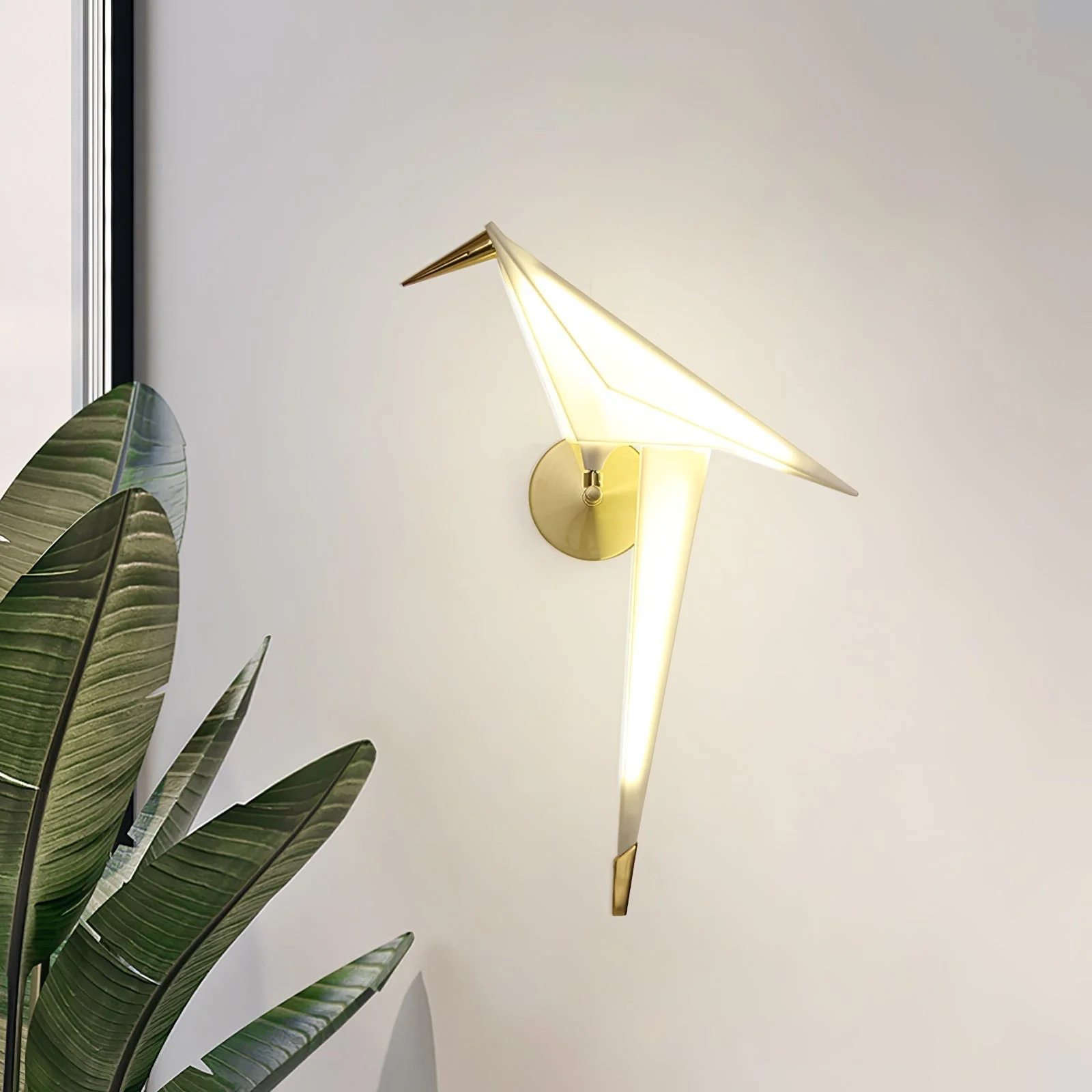 Cunorara Nordic Art Paper Crane Wall Lamp - Image 4