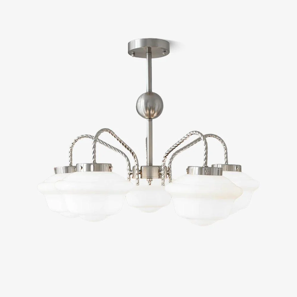 Curinel Vintage Chrome Glass Chandelier