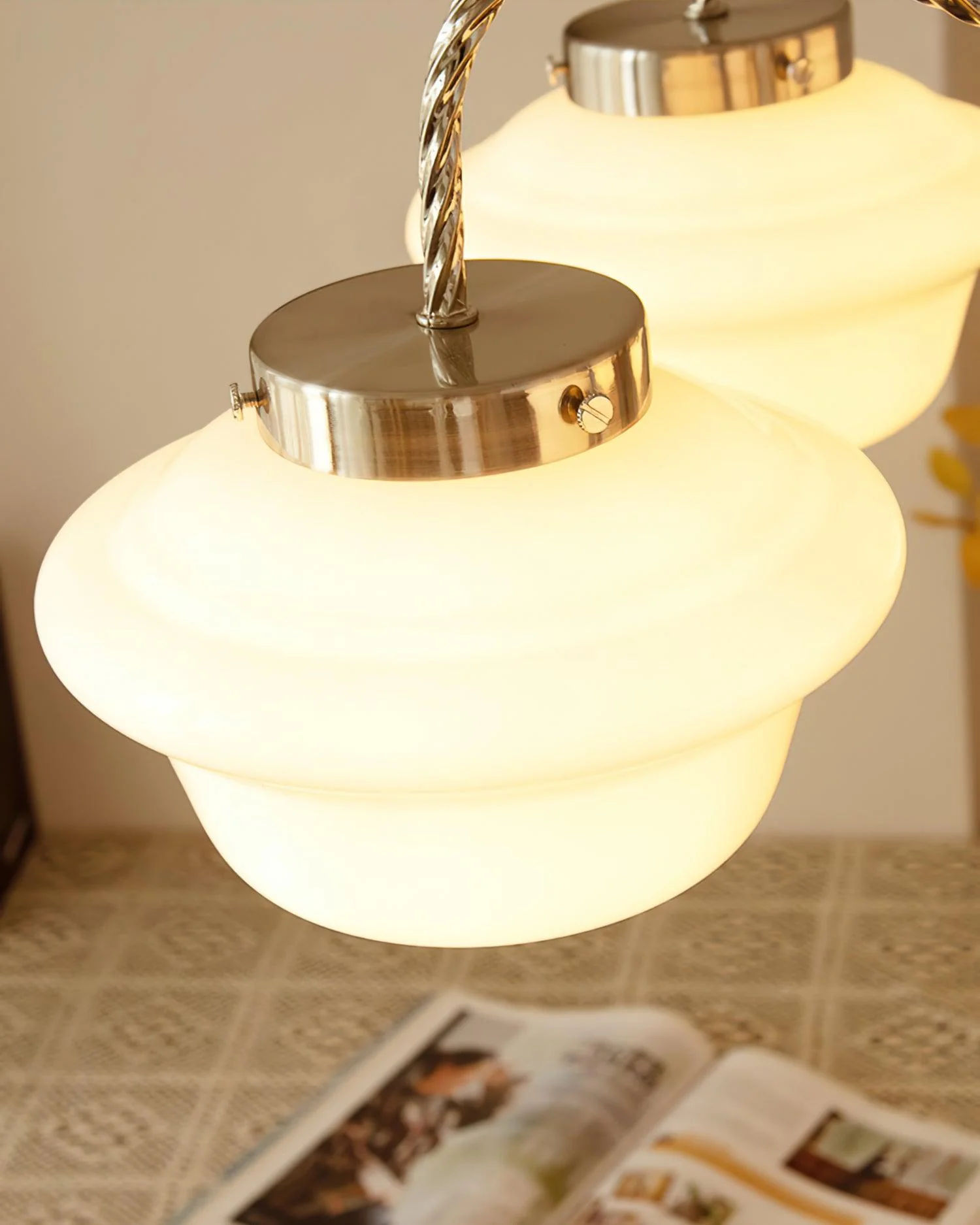 Curinel Vintage Chrome Glass Chandelier - Image 18