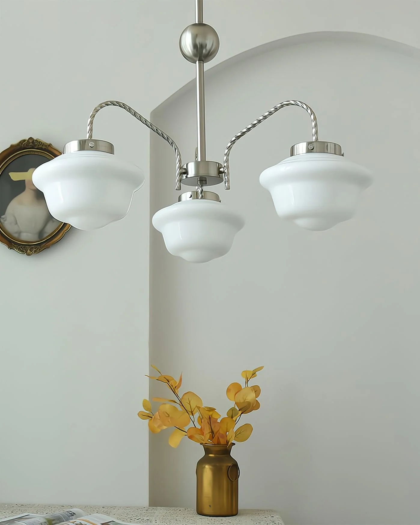 Curinel Vintage Chrome Glass Chandelier - Image 22