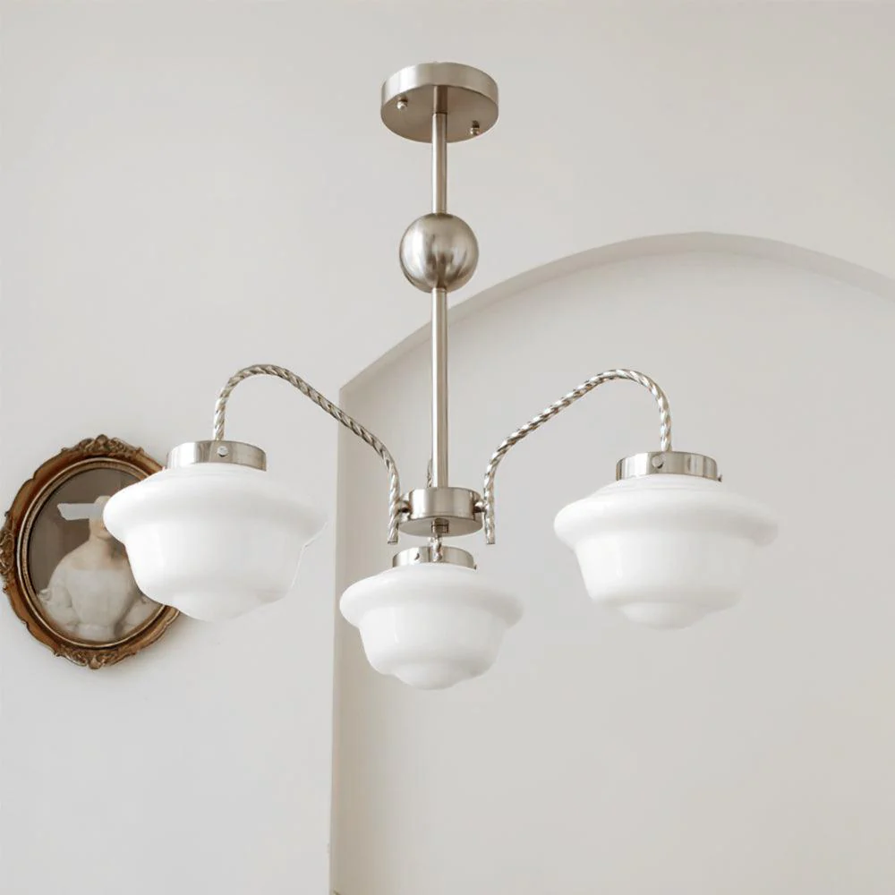 Curinel Vintage Chrome Glass Chandelier - Image 5