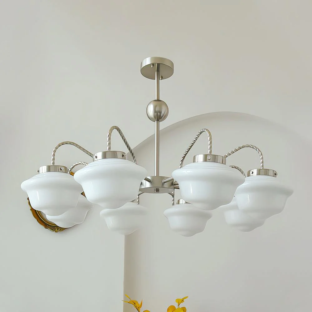 Curinel Vintage Chrome Glass Chandelier - Image 7