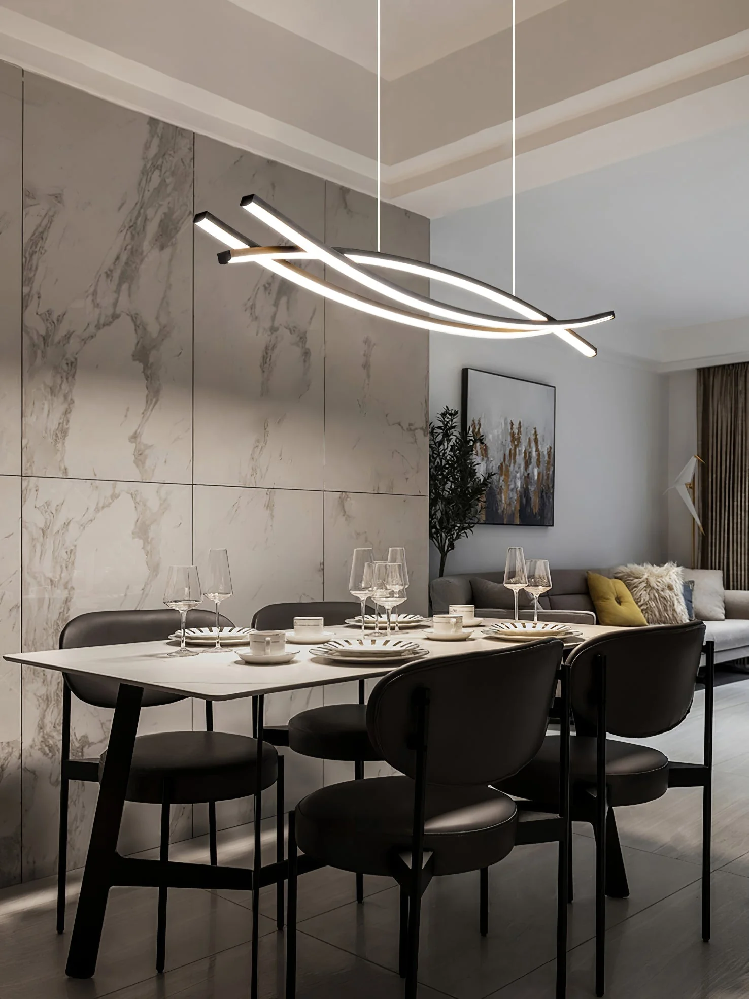 Curinis Modern Minimalist Art LED Chandelier - Image 10