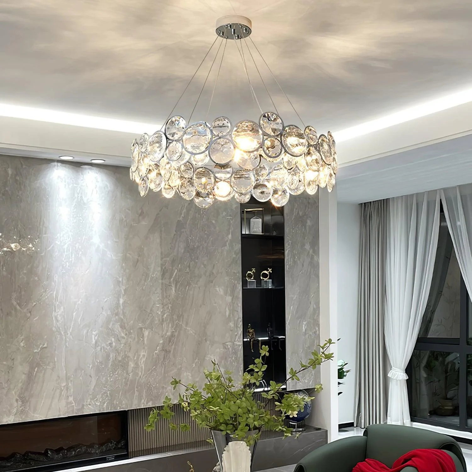 Cuthaiel Postmodern Luxury Round Chrome Crystal Chandelier - Image 16