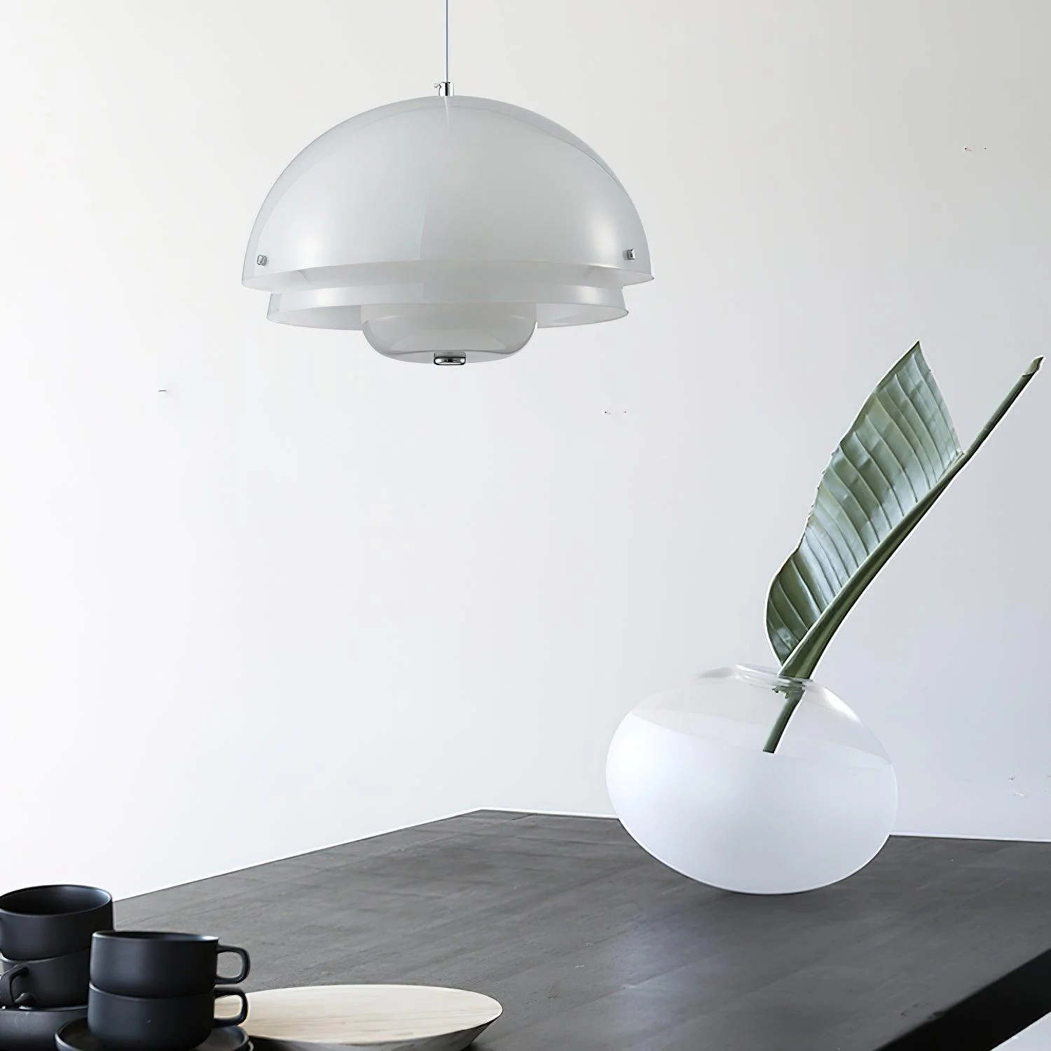 Cuthean Unique Milk White Glass Pendant Lamp - Image 2