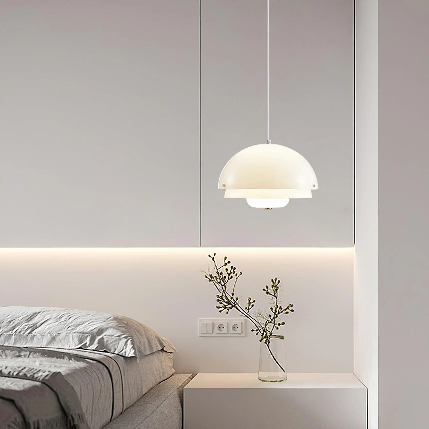 Cuthean Unique Milk White Glass Pendant Lamp - Image 3