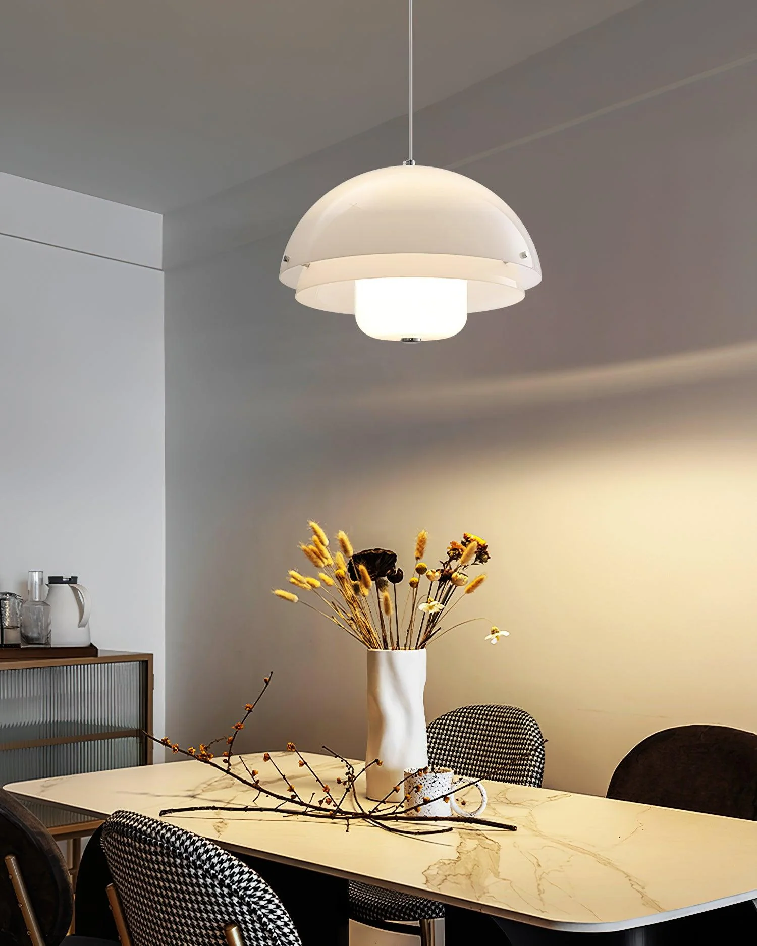 Cuthean Unique Milk White Glass Pendant Lamp - Image 8