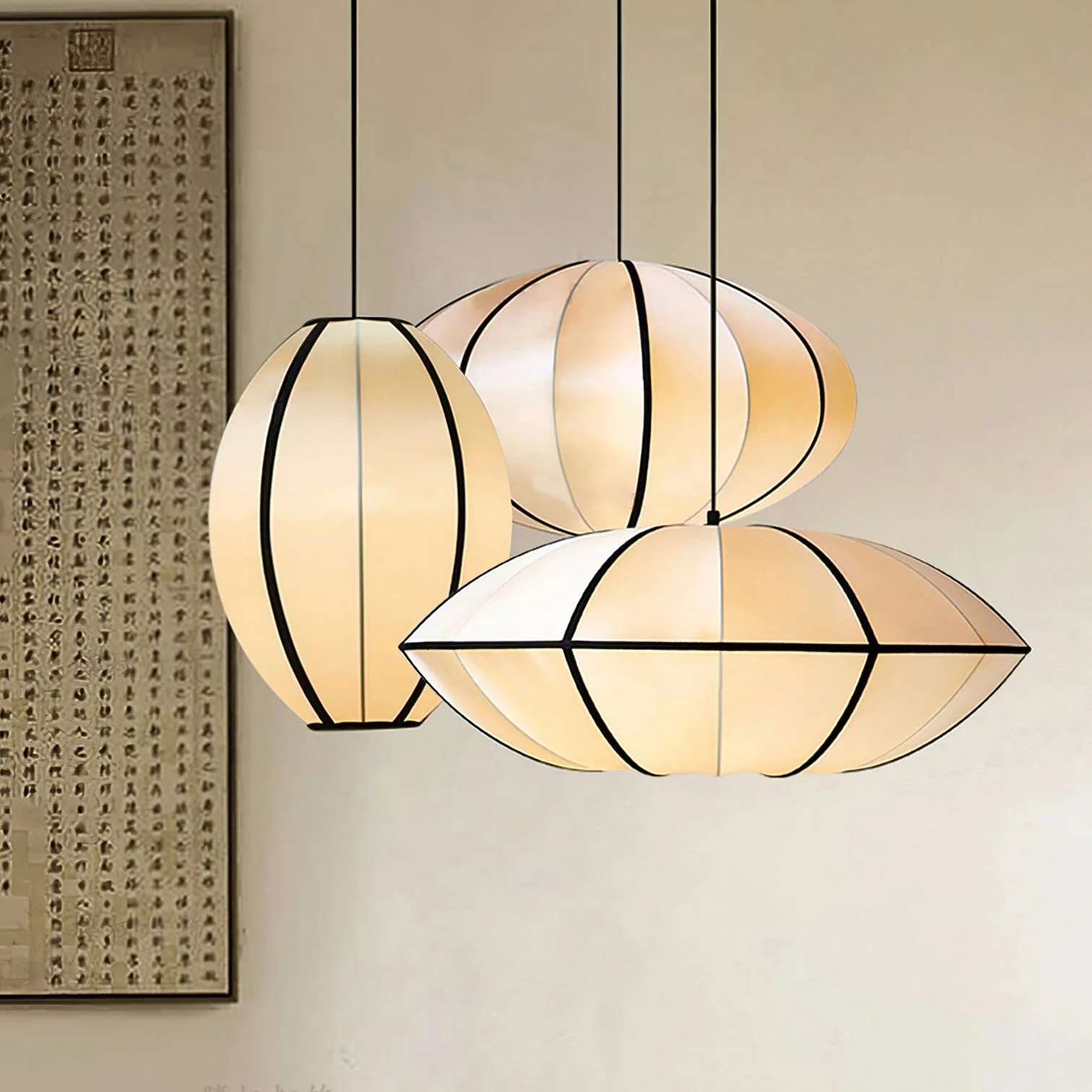 Daphne Modern Fabric Pendant Lamp - Image 29