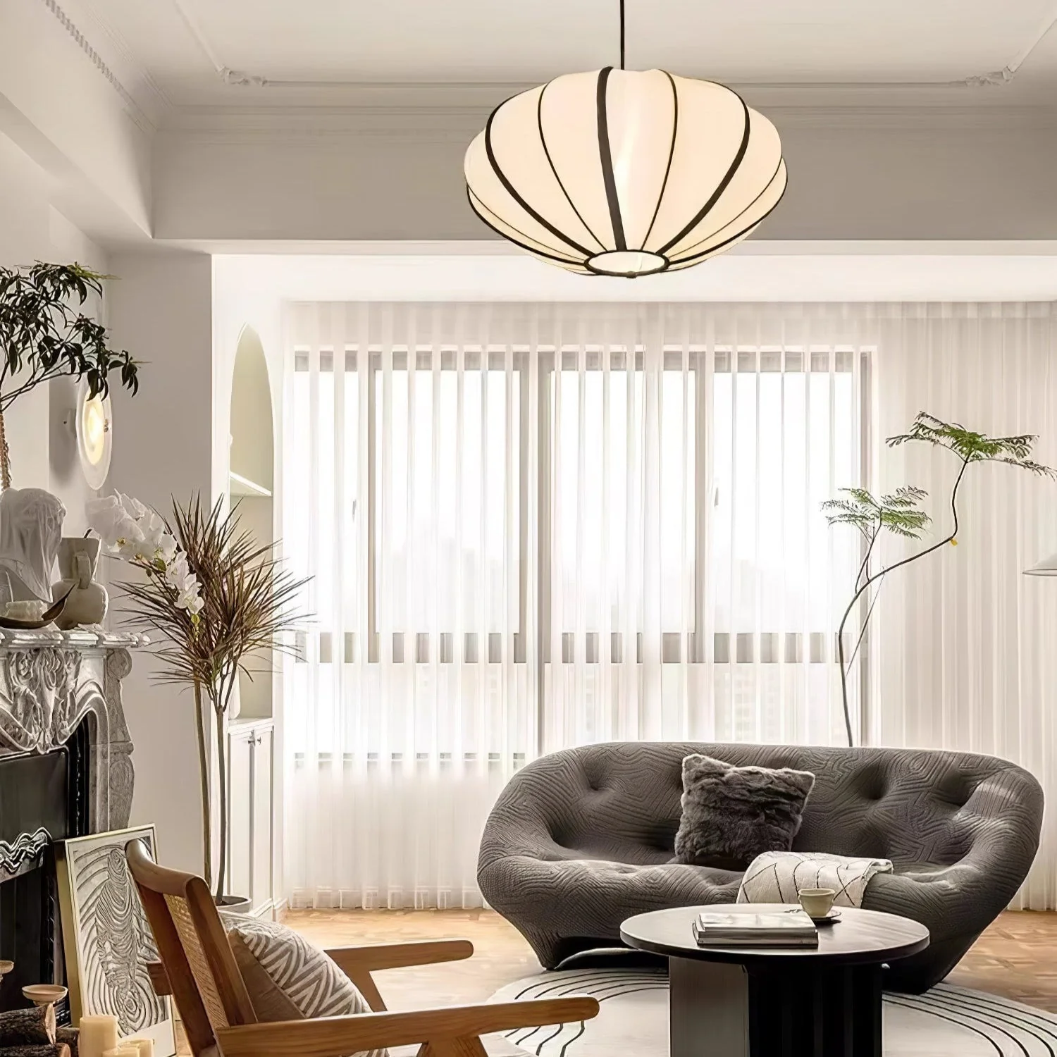 Daphne Modern Fabric Pendant Lamp - Image 33