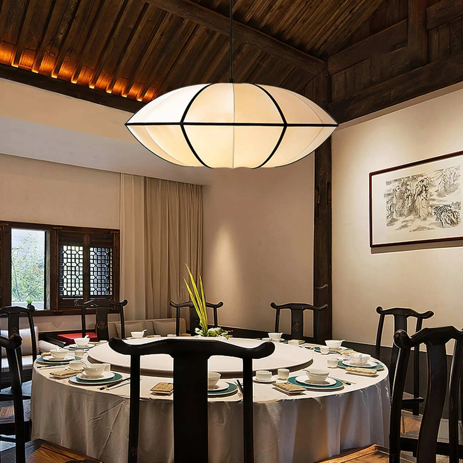 Daphne Modern Fabric Pendant Lamp - Image 36