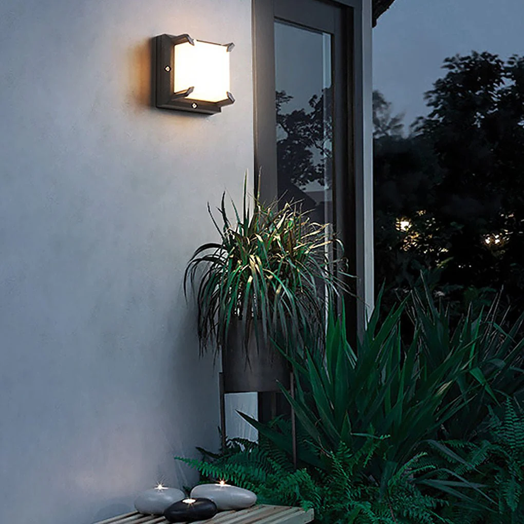 Dark Modern Minimalist Patio Outdoor Wall Light - Image 5