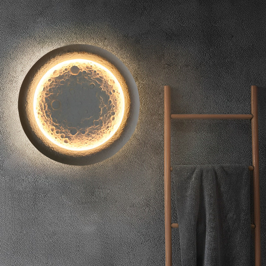 Darlne Moon Craters Design LED Concrete Outdoor Wall Lamp - Image 4