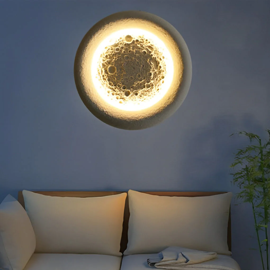 Darlne Moon Craters Design LED Concrete Outdoor Wall Lamp - Image 7