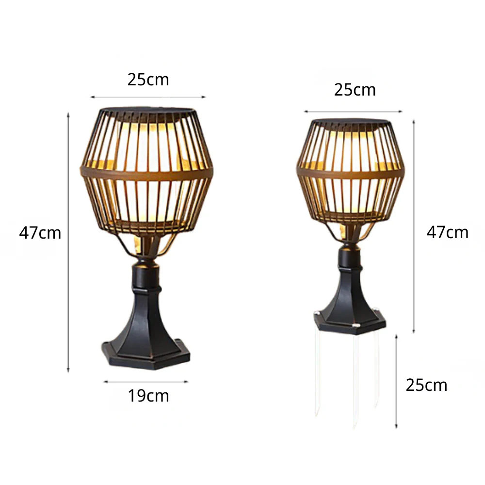 Deirdre Modern Solar Caged Outdoor Lanterns - Image 2