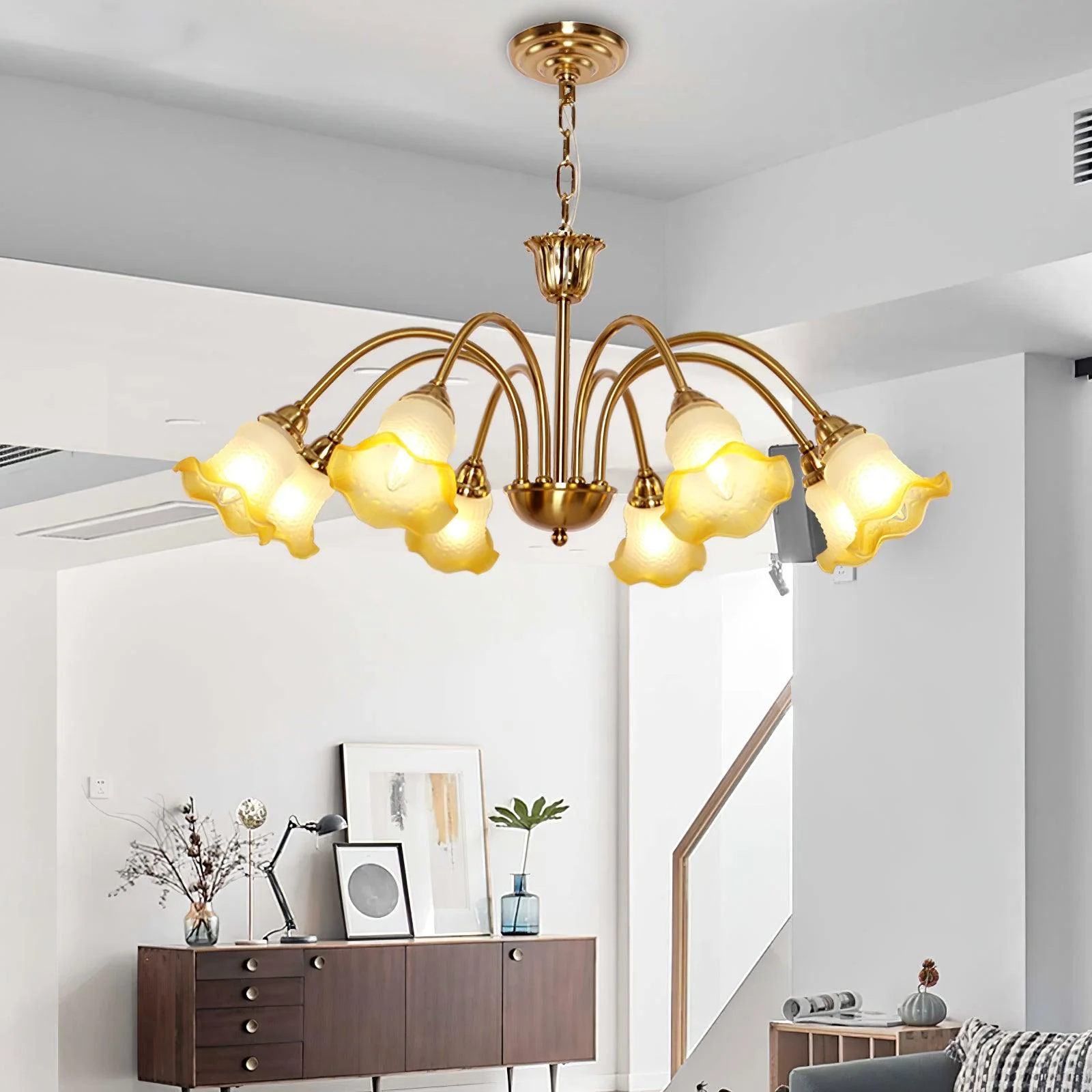 Diane Vintage Glass Chandelier - Image 4