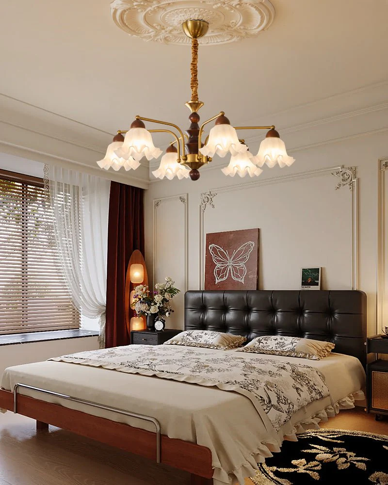 Lylaeen Elegance Vintage Glass Wood Chandelier - Image 19