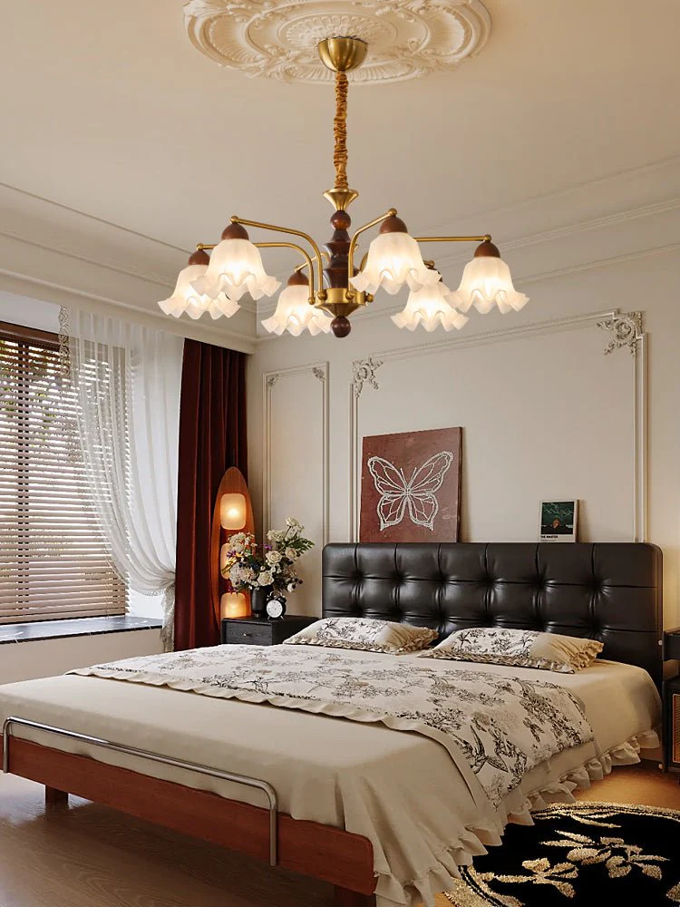 Lylaeen Elegance Vintage Glass Wood Chandelier - Image 24