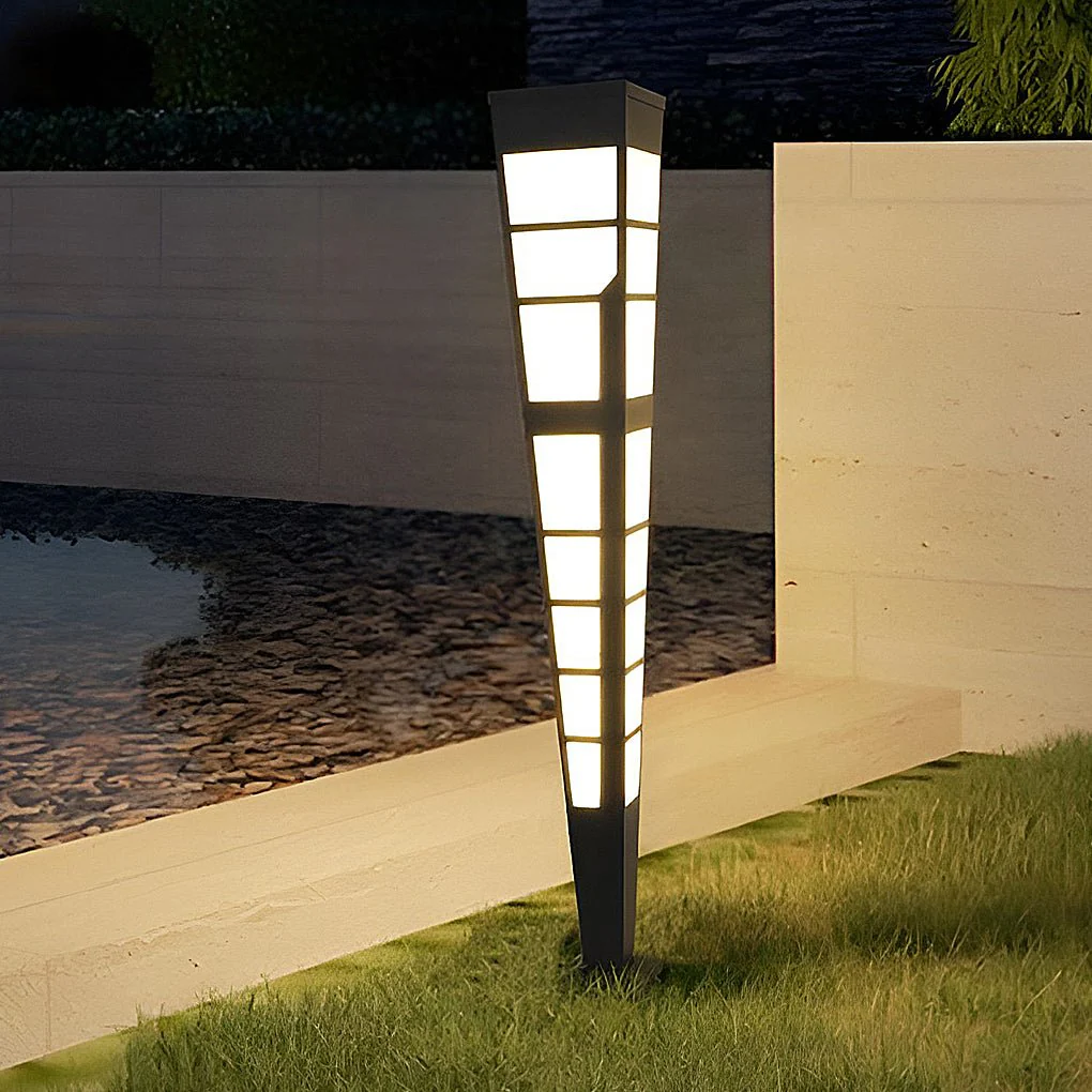 Dixon Modern Marble Steel Outdoor Post Light - Image 3