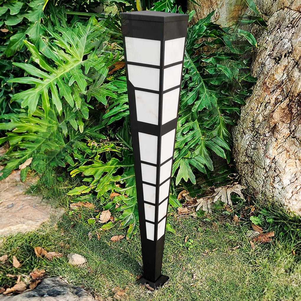 Dixon Modern Marble Steel Outdoor Post Light - Image 5