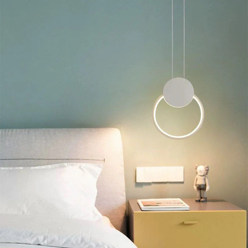 Doria Modern LED Pendant Light Black/White Metal Living Room - Image 19