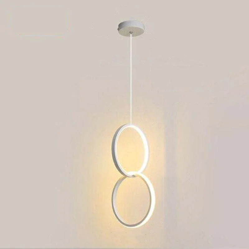 Doria Modern LED Pendant Light Black/White Metal Living Room - Image 28