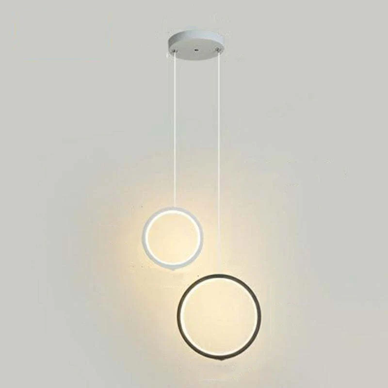 Doria Modern LED Pendant Light Black/White Metal Living Room - Image 29