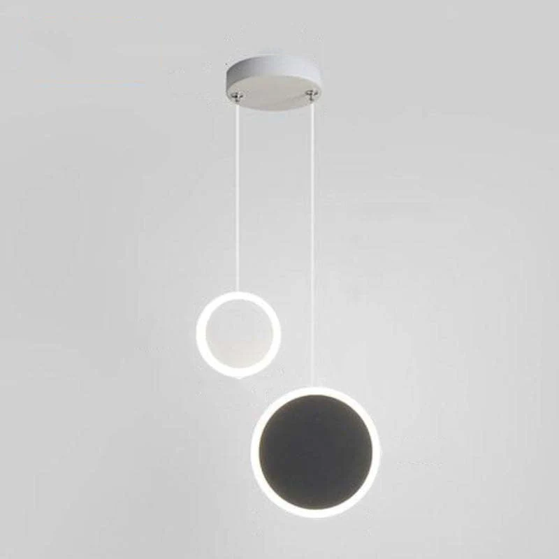 Doria Modern LED Pendant Light Black/White Metal Living Room - Image 30