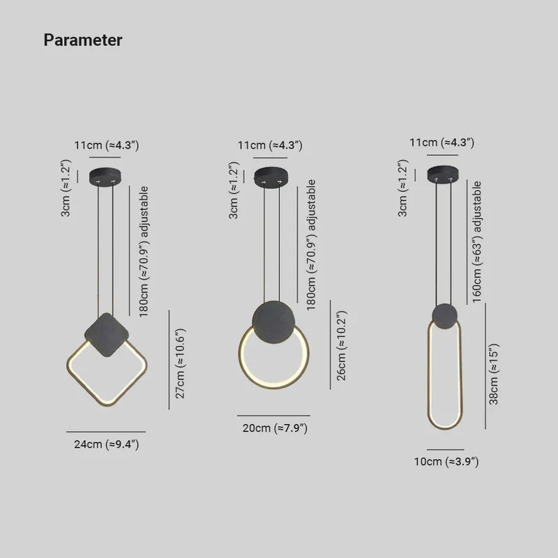 Doria Modern LED Pendant Light Black/White Metal Living Room - Image 6