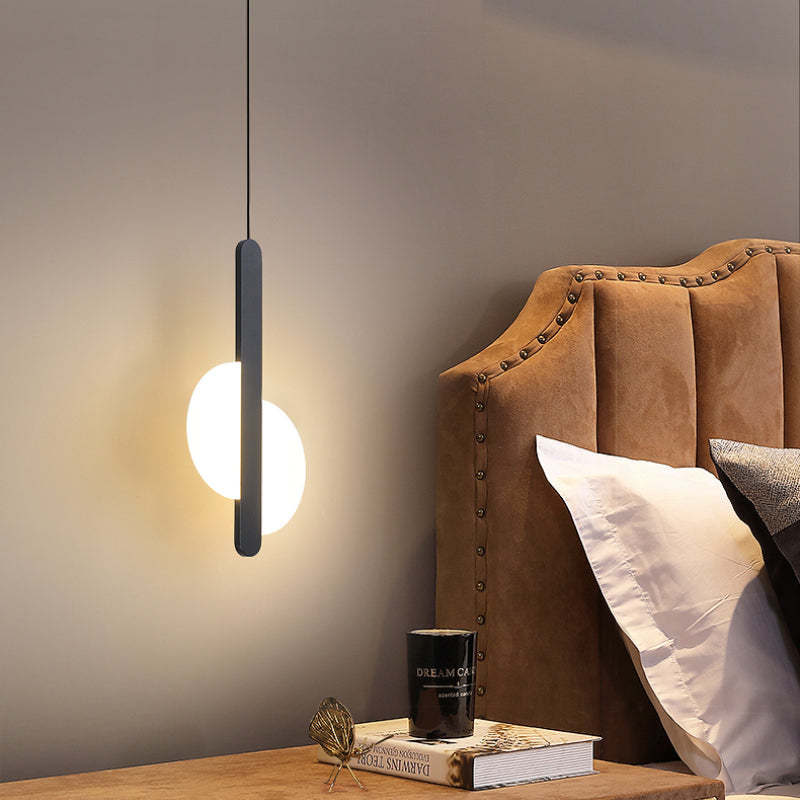 Doria Modern LED Pendant Light Black/White Metal Living Room - Image 7