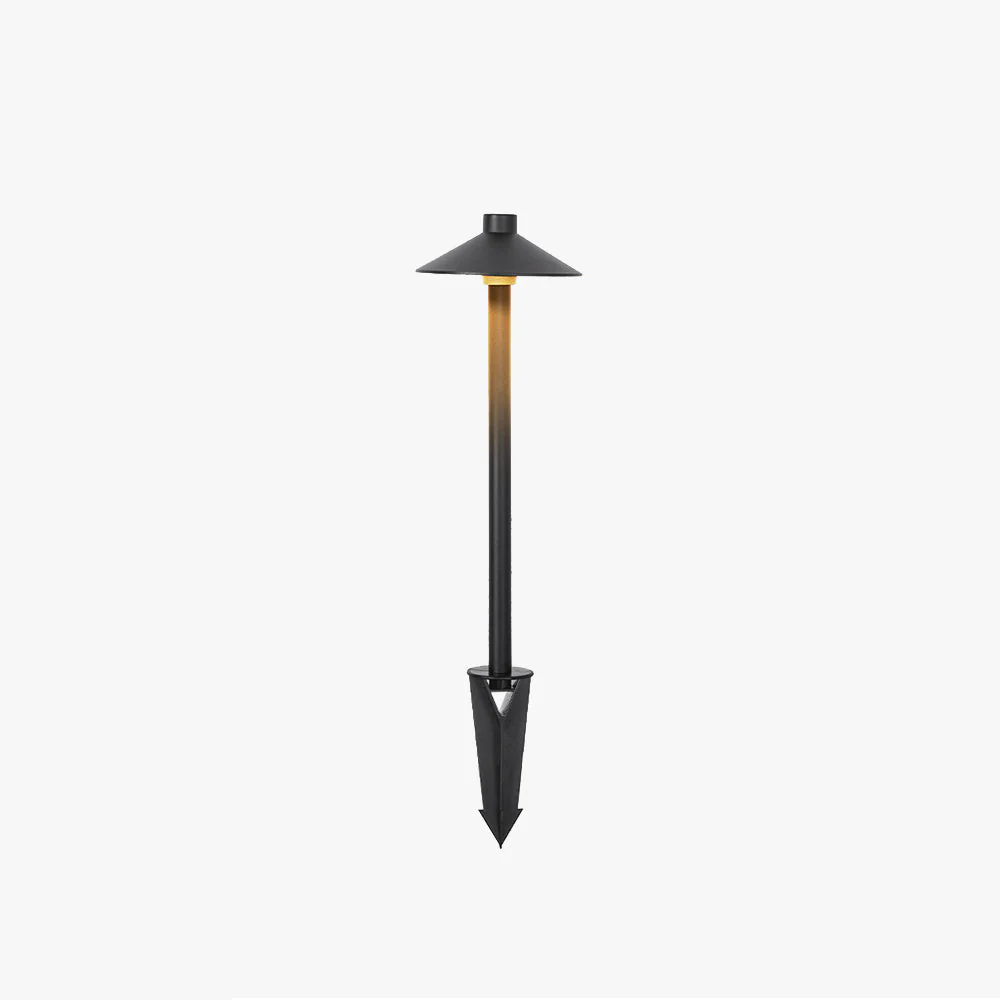 Drex Contemporary Metal Cap-Shaped Outdoor Path Light, Black