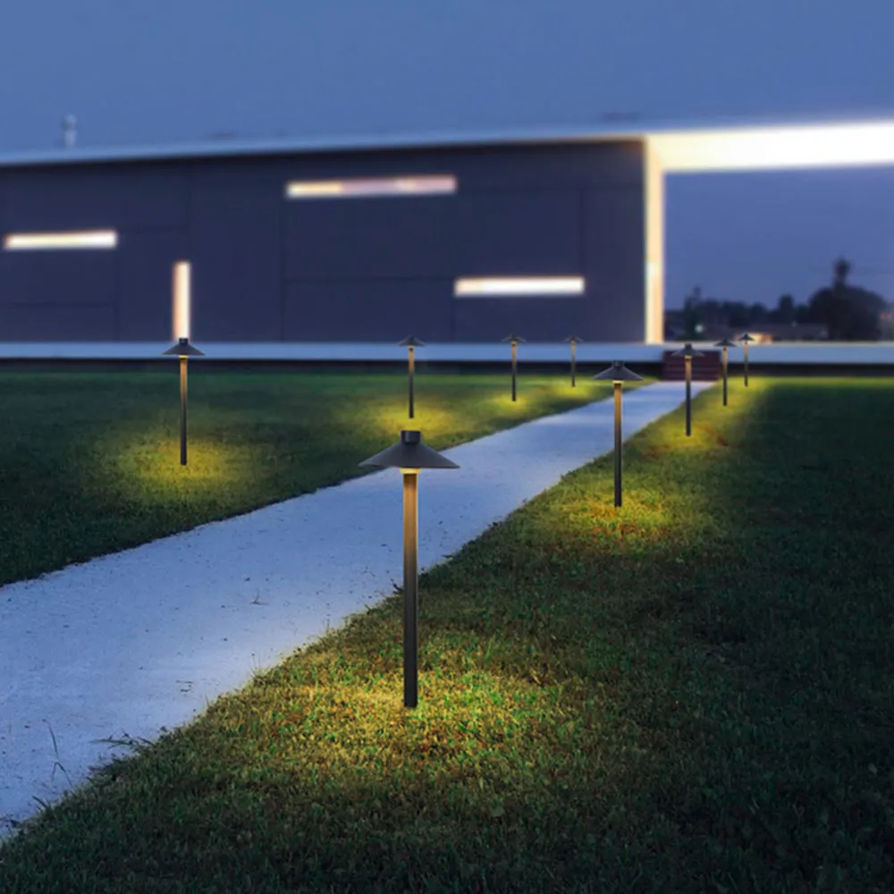 Drex Contemporary Metal Cap-Shaped Outdoor Path Light, Black - Image 8