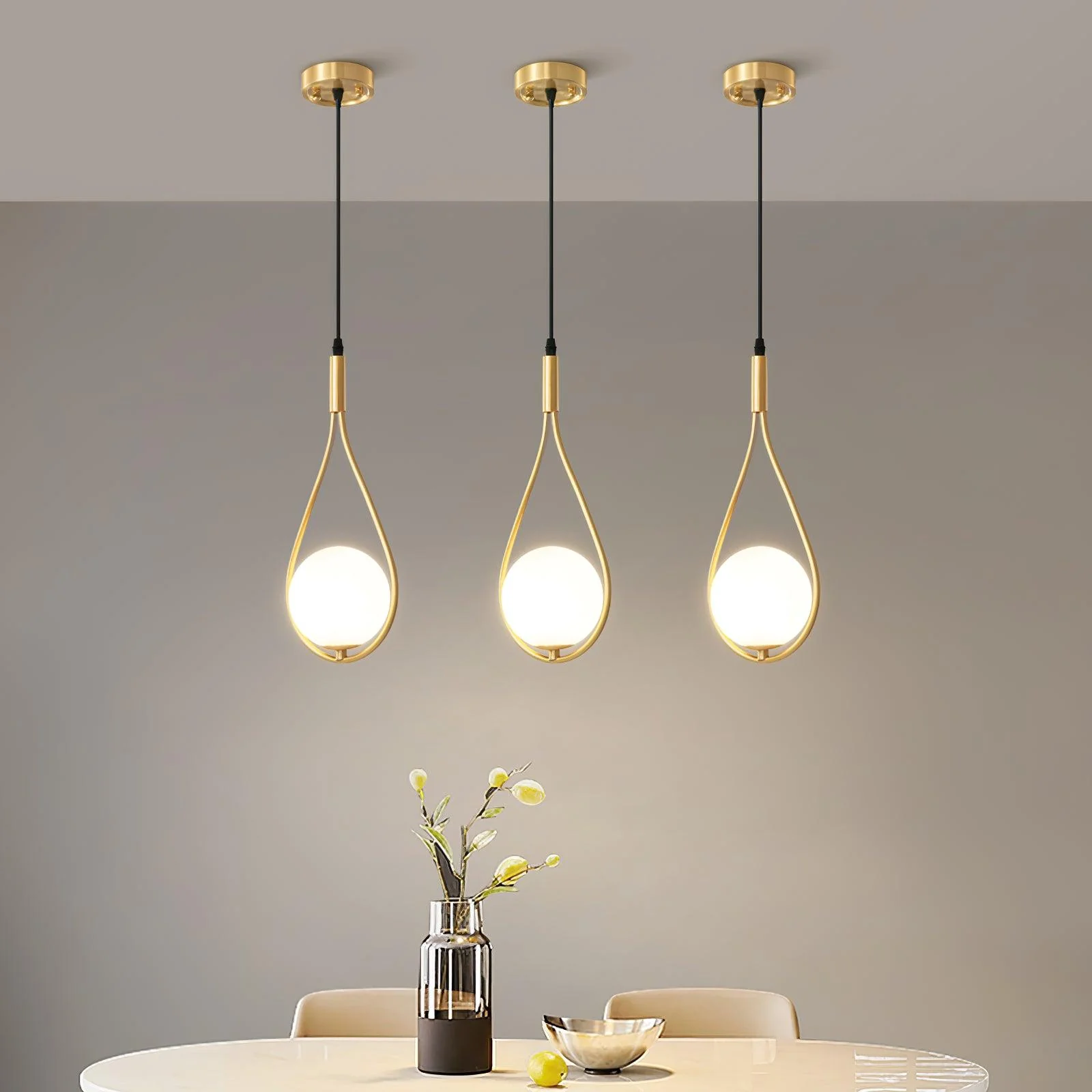 Droplet Modern Brass Pendant Light - Image 4