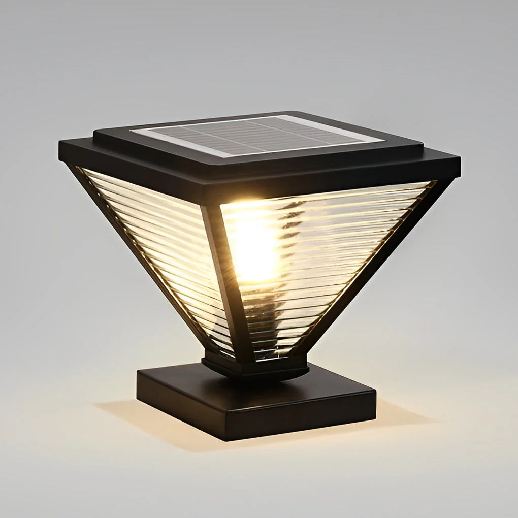 Drucilla Simple Geometric Modern Steel Outdoor Fence Post Lights - Image 11