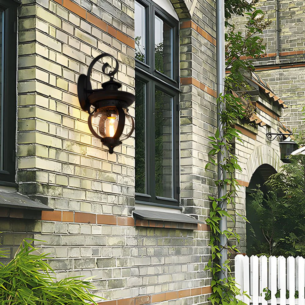 Duncan Seeded Globe Glass Outdoor Wall Lantern - Image 3
