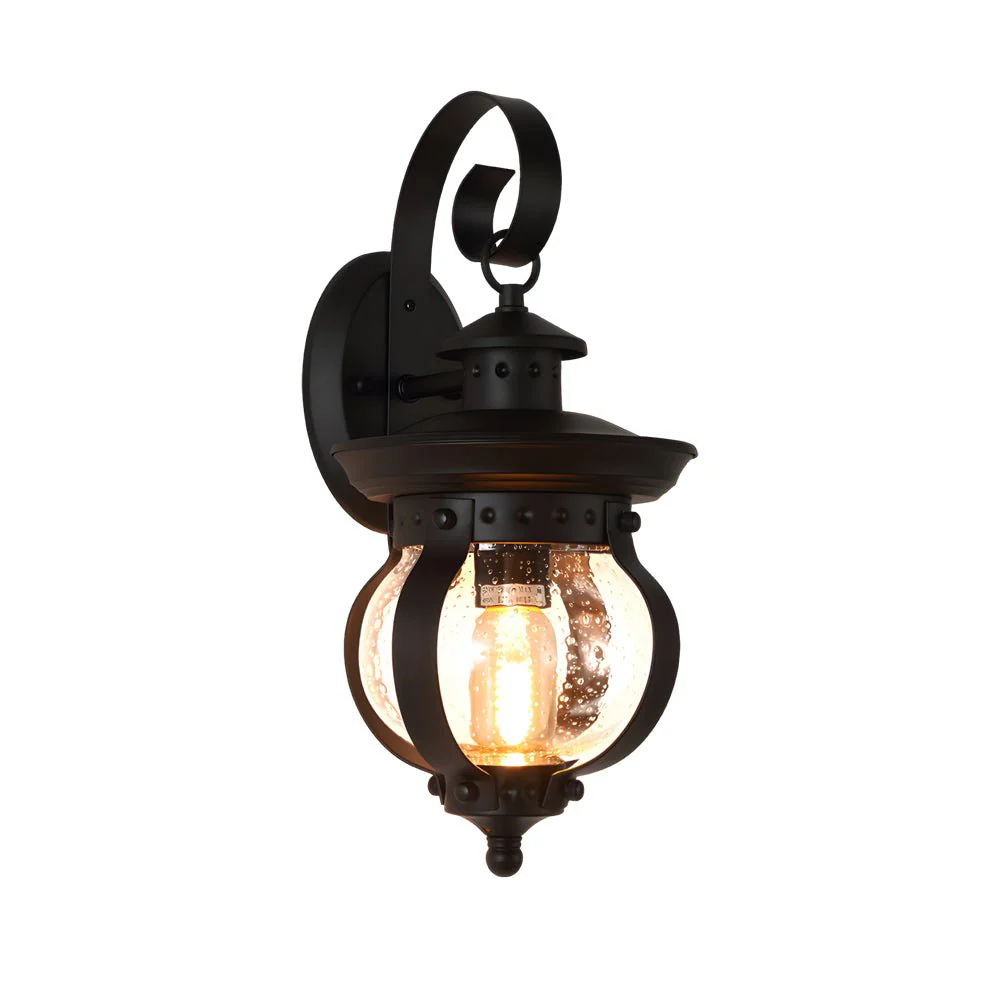 Duncan Seeded Globe Glass Outdoor Wall Lantern - Image 7