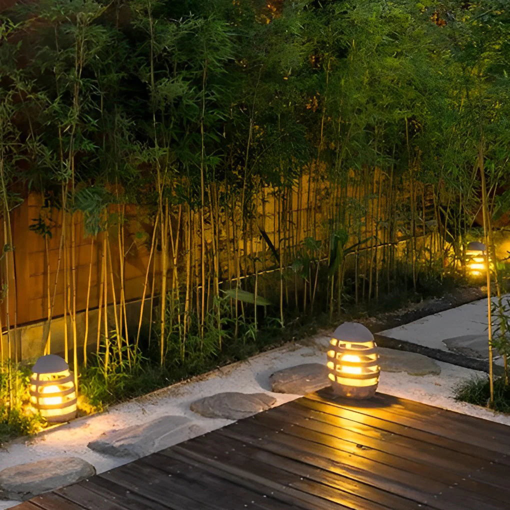 Earthy Elegant Lawn Modern Resin Outdoor Light - Image 4