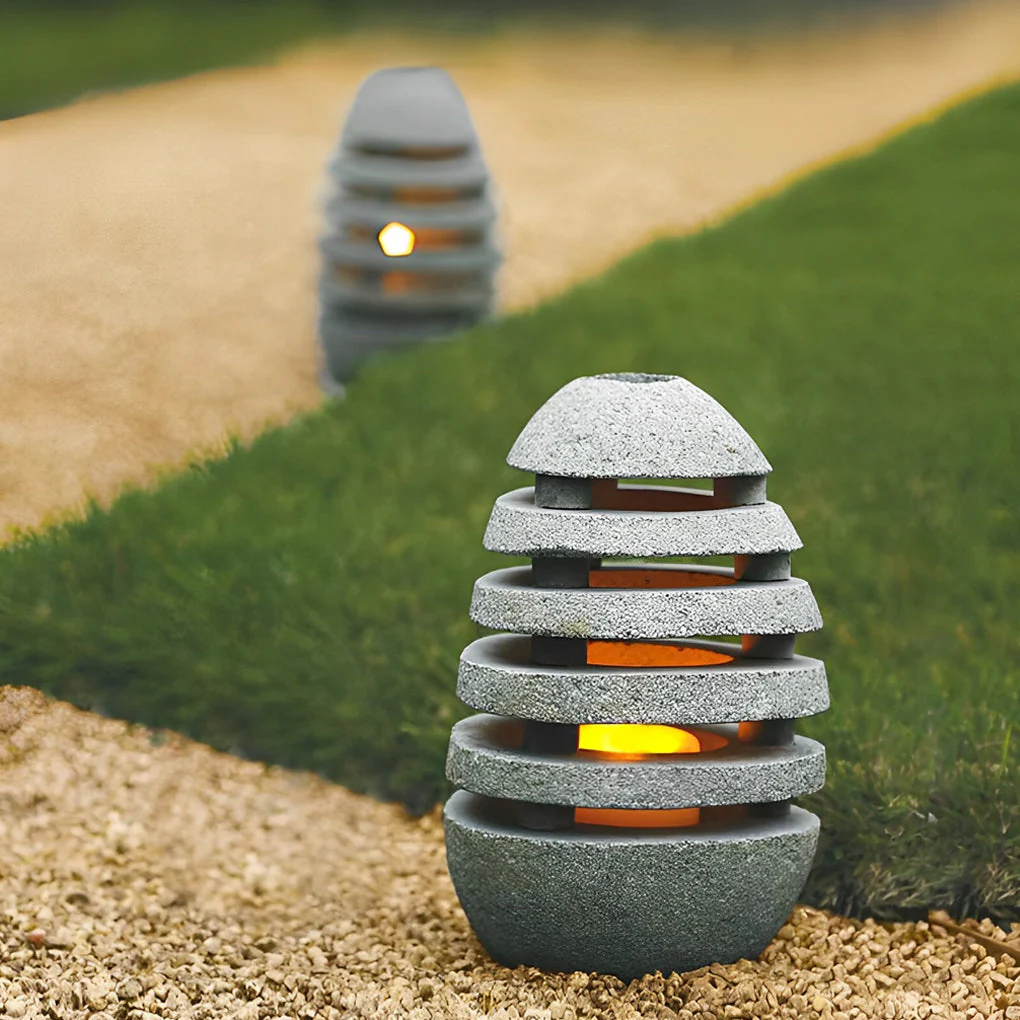 Earthy Elegant Lawn Modern Resin Outdoor Light - Image 5