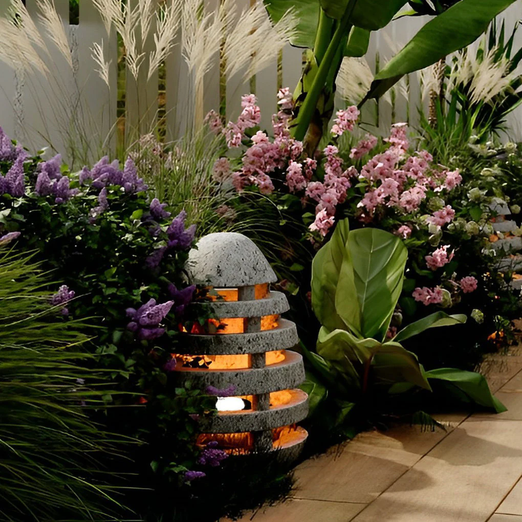 Earthy Elegant Lawn Modern Resin Outdoor Light - Image 7