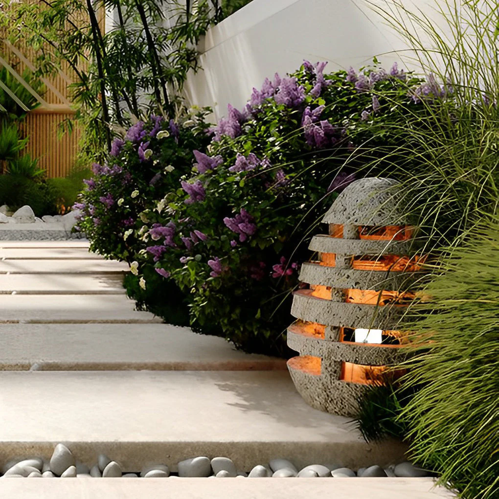 Earthy Elegant Lawn Modern Resin Outdoor Light - Image 9