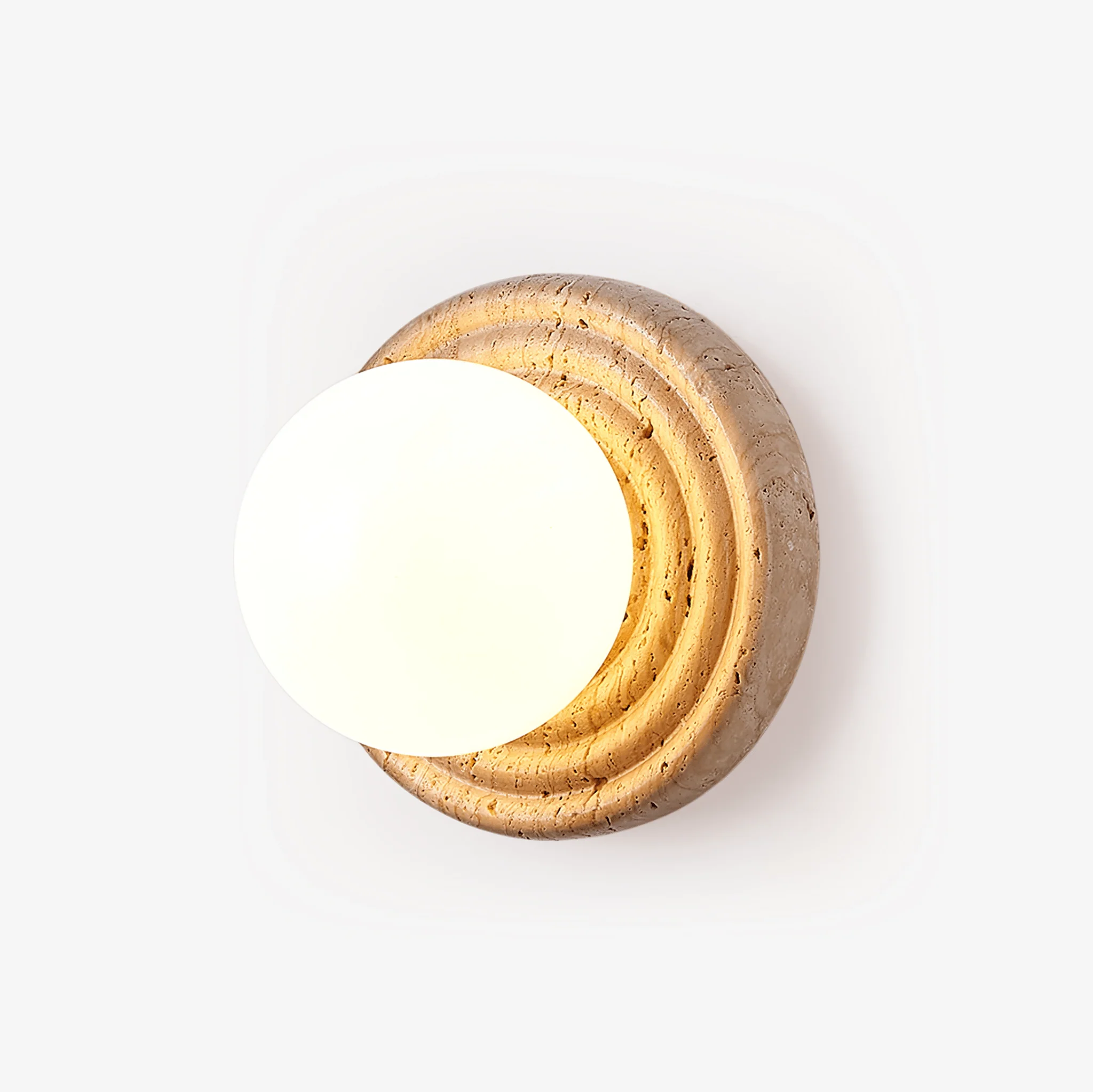 Echo Travertine Globe Wall Lamp